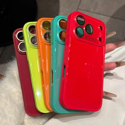 Яркий закаленный стеклянный чехол с защитой большой камеры для iPhone 17 16 15 14 13 12 Pro Max Ударопрочный бампер Броня Жесткая крышка