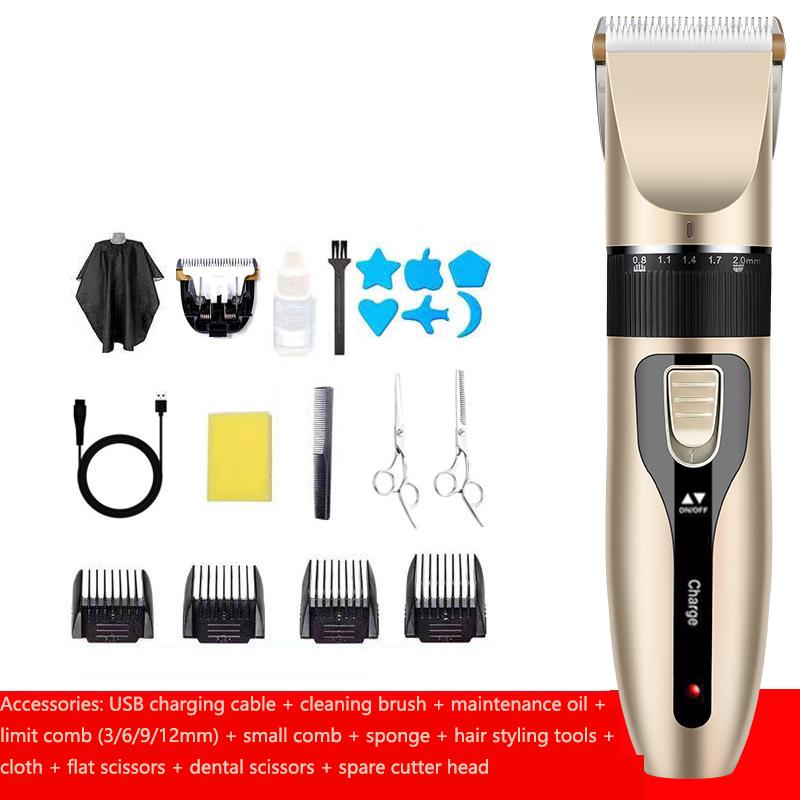 Профессиональный электрический парикмахерский набор, электрическая машинка для стрижки волос, бритва, ножницы для стрижки волос с легкой головкой, перезаряжаемая машина для стрижки волос для мужчин