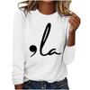 Spring and Summer Women's Simple Casual Round Neck Long Sleeved T-shirt 3D Printed Breathable T-shirt Women's Top