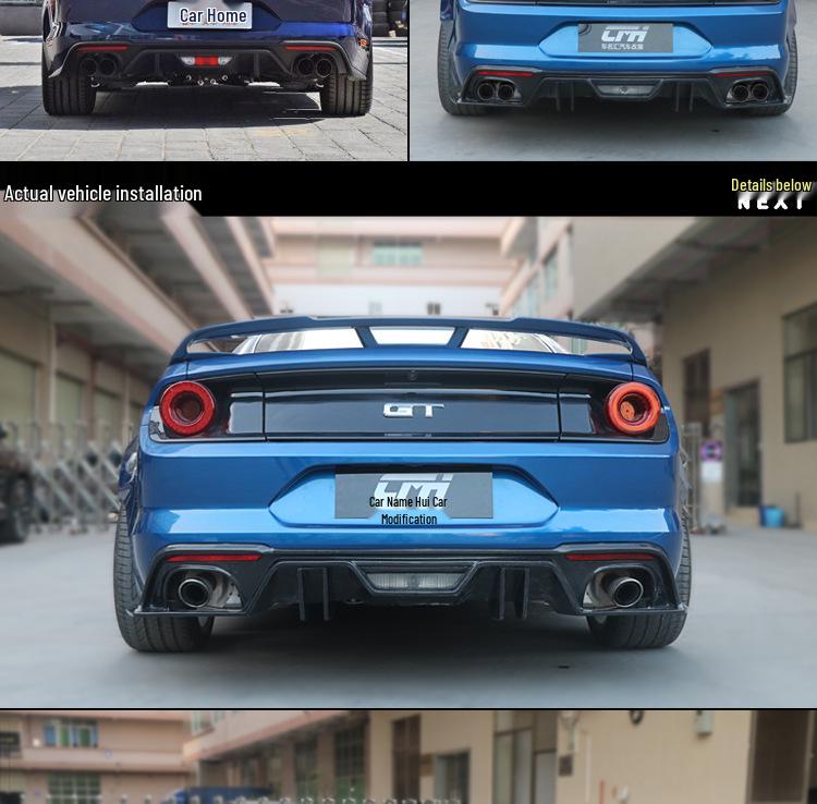 18-23 Ford Mustang AC Style Carbon Fiber Rear Lip Spoiler with Four-Outlet Body Kit