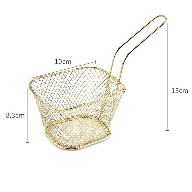 Обработанная железная корзина Маленькая корзина для жарки Корзина для американского десерта Корзина с фриттой в масле Корзина для жарки в масле Trigue
