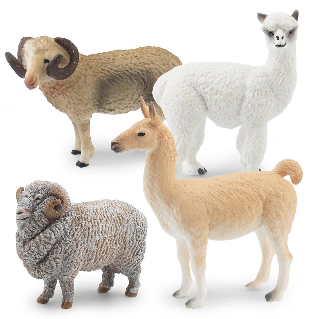 Simulation Farm Animal Sheep Model 7 Alpaca Sheep Pan Horned Goat *** Static Ornament Toys