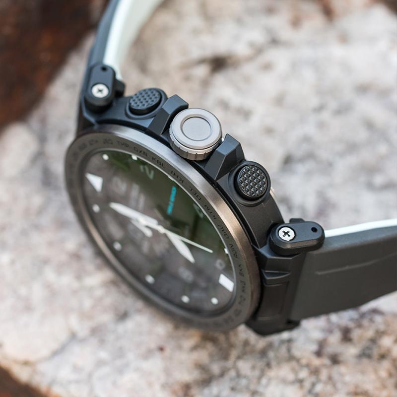 Casio Серия PRO TREK - PRG наручные часы для альпинизма и активного отдыха, с питанием от солнечной энергии, радиоконтроль шести станций, для спорта на открытом воздухе, рыбалки, водонепроницаемые, кварцевый механизм, силиконовый ремешок, PRG-650Y-1PR