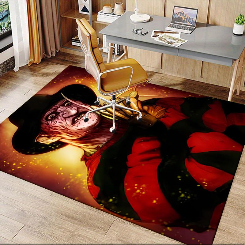 Freddy Krueger Horror Movie Poster Print Office Mat Home Decor Office Desk Chair Rugs Chair Carpet for office Chair Mat Gift For Halloween &