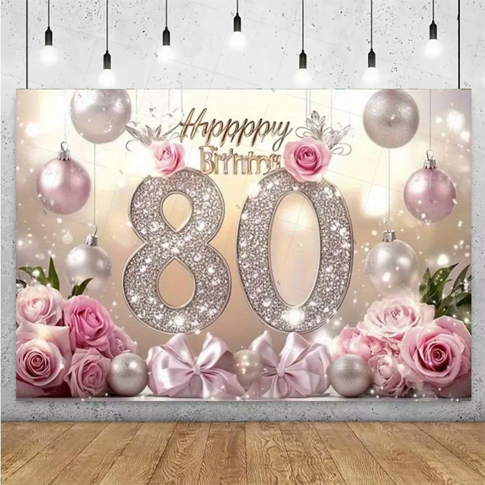 Gold Photography Backdrop for 80th Birthday 106