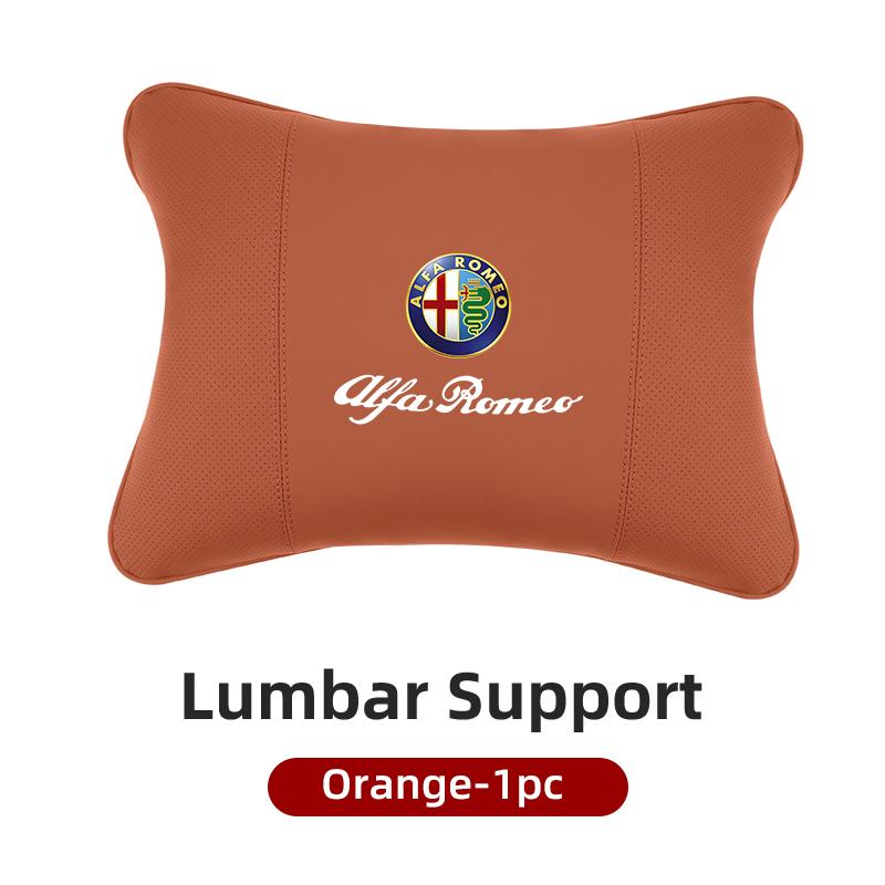 LMRGZ1 Leather Car Seat Neck and Back Pillow Breathable Accessories For Alfa Romeo 159 Giulietta Giulia 147 Mito 156 166 GT