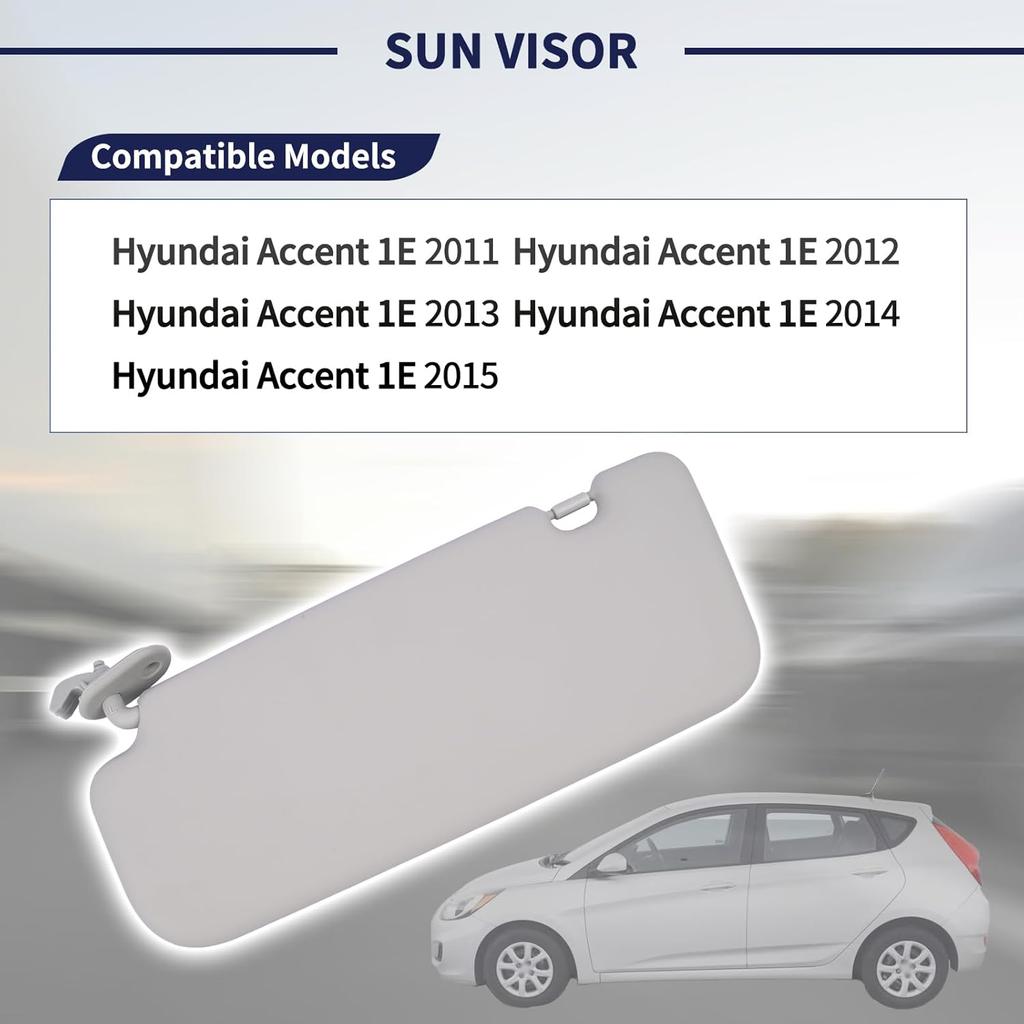 Солнцезащитный козырек со стороны водителя Подходит для Hyundai Accent 1E 2011 2012 2013 2014 2015 Заменяет 85210-1R000 Передний левый | Тень для защиты от солнца | Серый