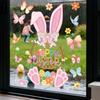 Easter Window Clings Static Decals Double Sided Spring Bunny Decor for Home Classroom Office Party Glass Door Wall Holiday