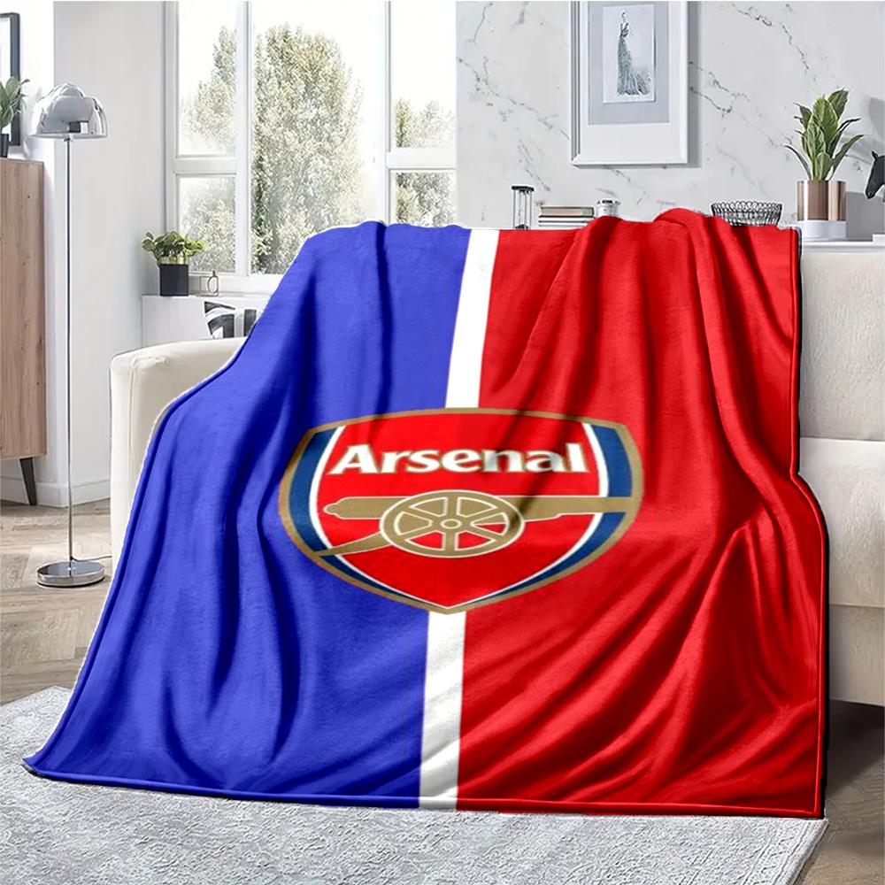 Arsenal Football Club Theme Printed Blanket - Perfect for Couch, Bed, Travel & Outdoor Use | Machine Washable, Cozy & Durable.
