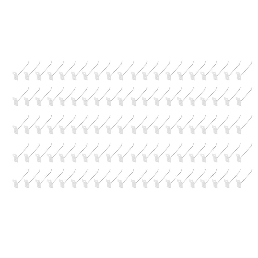 50pcs Slatwall Hooks Slot Plate Hook Slotted Plate Single Wire Hooks for Retail Display 15cm 3.3mm
