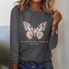 Топ с круглым вырезом и 3D-принтом в виде бабочек, модная повседневная женская футболка с длинным рукавом