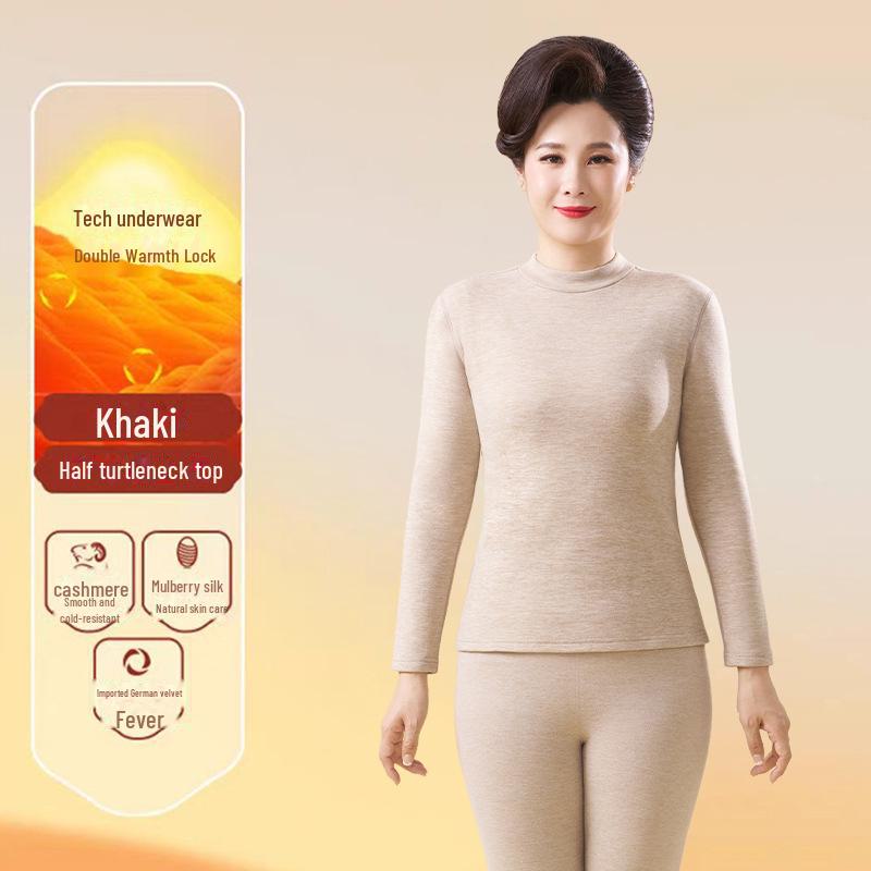 Осенний костюм из немецкого кашемира: Женский термохлопковый свитер и низ для пожилых людей