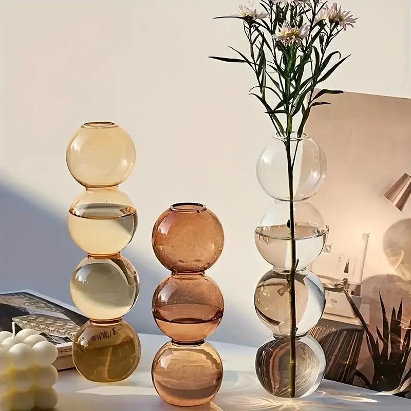 Изысканная ваза из пузырькового стекла, гидропонный цветочный горшок, элегантность, шикарное художественное украшение для домашнего декора, центральное украшение в скандинавском стиле