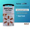 Rayovac EXTRA A312 Zinc Air Hearing Aid Batteries, 1.45V