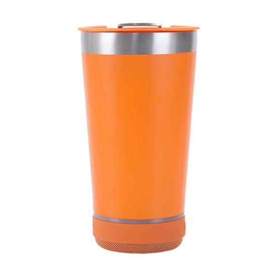 Изолированная кружка из нержавеющей стали с беспроводным динамиком BT, стерео сабвуфером, 500 мл, светодиодная музыкальная кружка, устойчивая к ржавчине, практичный подарок для мужчин и женщин