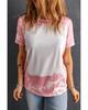 Azura Exchange Pink Tie Dye Color Bleached Short Sleeve T Shirt