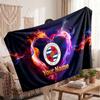 Reading FC Personalized Fleece Blanket With Football Logo, Custom Name Text Soft Warm Home Throw Blanket