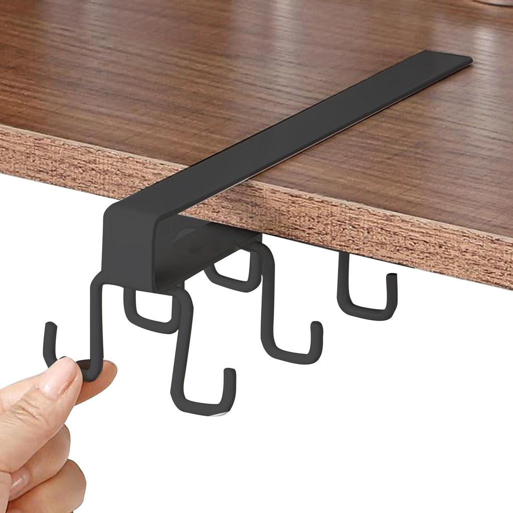 Железный подстаканник под шкафом-подставка для кофейной чашки для кухни, двухрядный крючок-подвеска, крючки, стойка