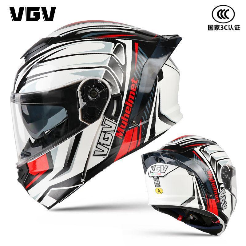 Full Face Motorcycle Helmet Flip-Up Modular Dual Lens DOT CCC Certified All Season Adult Unisex ABS