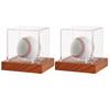 2pcs Square Actylic Baseball Display Box Baseball Storage Case Clear 100x100x97mm