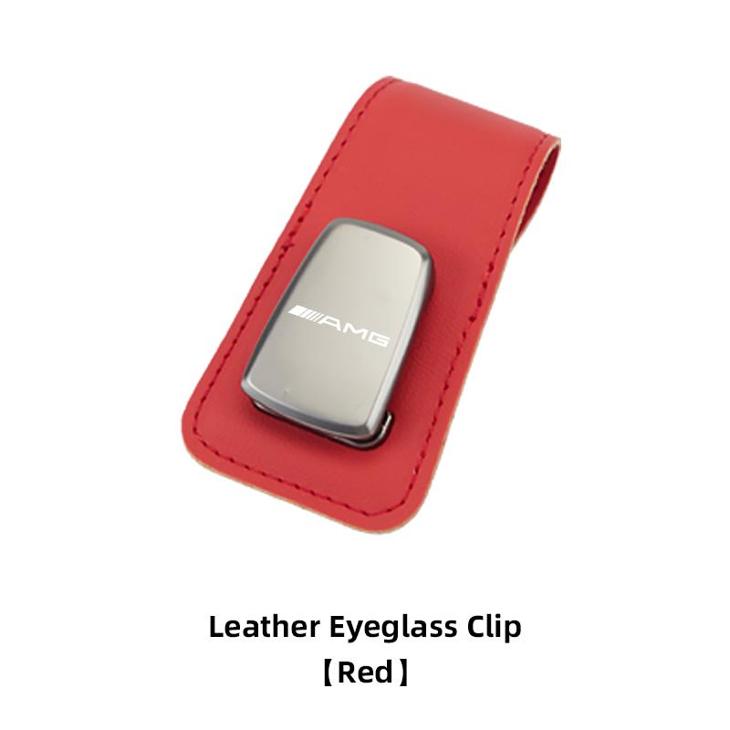 Car Sun Visor Eyeglass Clip Holder Leather Glasses Hanger For Benz AMG W206 W220 W176 Brabus Carlsson GLE A B S Class A180 W169 RM6