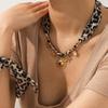 Ретро Леопардовый Принт Бант Ожерелье - Роскошная Цепочка на Ключицу для Женщин