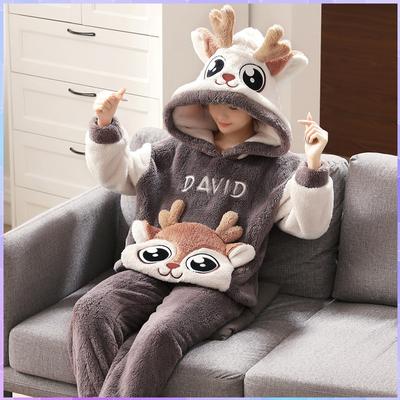 Семейный пижамный комплект, толстая зимняя фланелевая домашняя одежда, женская теплая одежда для сна, топы унисекс, брюки, домашняя одежда для пар, брючный костюм