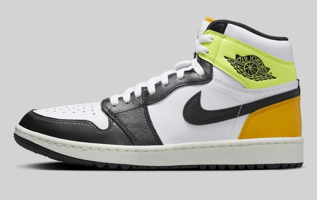 DQ0660-105 Nike Air Jordan 1 High Golf Белый Университетский Золотой Вольт Черный (Мужской)