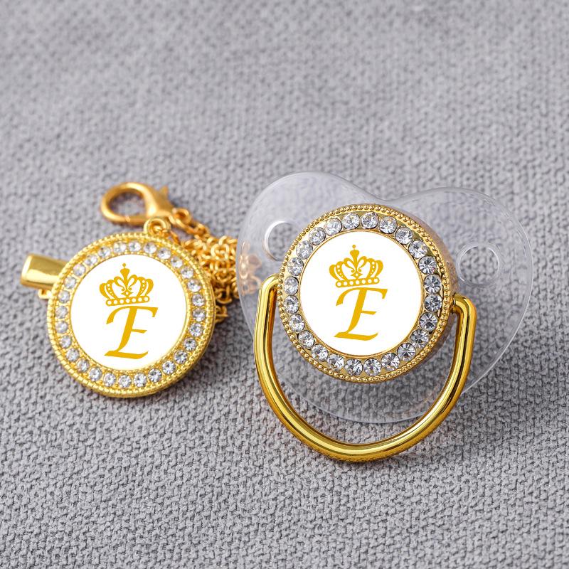 Популярная прозрачная пустышка Baby Gold Crown с бриллиантовыми вставками