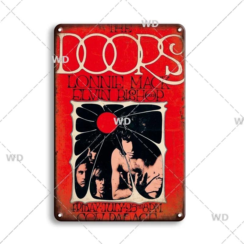 Ретро Винтажный Металлический Жестяной Знак Рок-н-Ролл Группы - The Doors ZZTOP Queen Музыкальный Постер, Настенный Декор Табличка