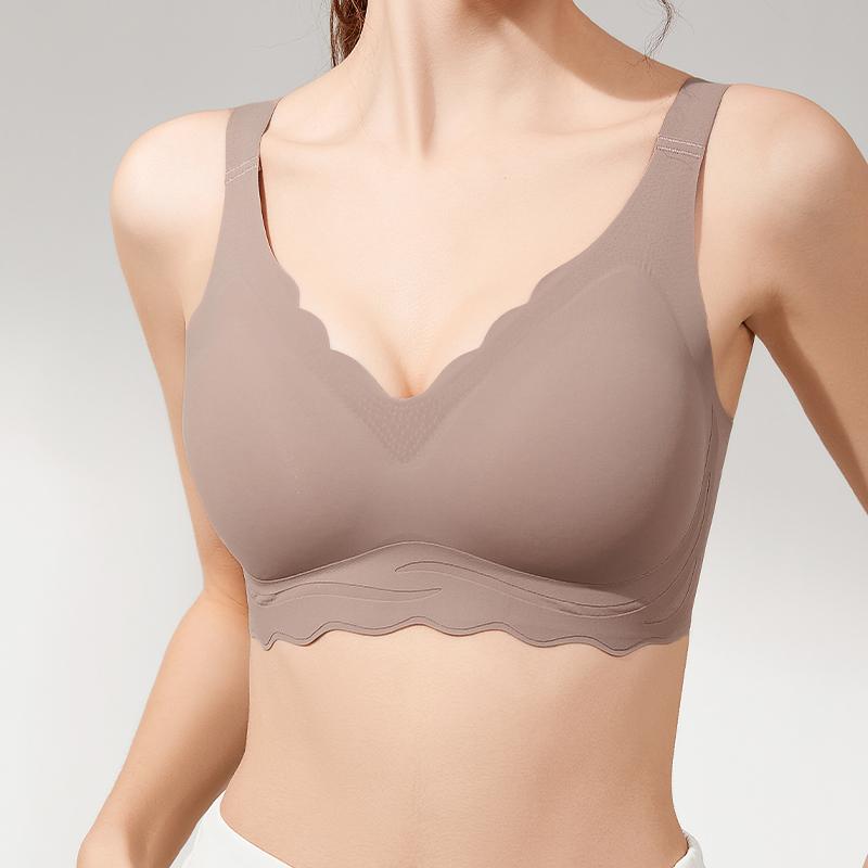 Women's Sports Bras Seamless One-piece Comfortable No Steel Ring Yoga Fitness Sleep Underwear Gathered Anti-sagging Push Up Bra