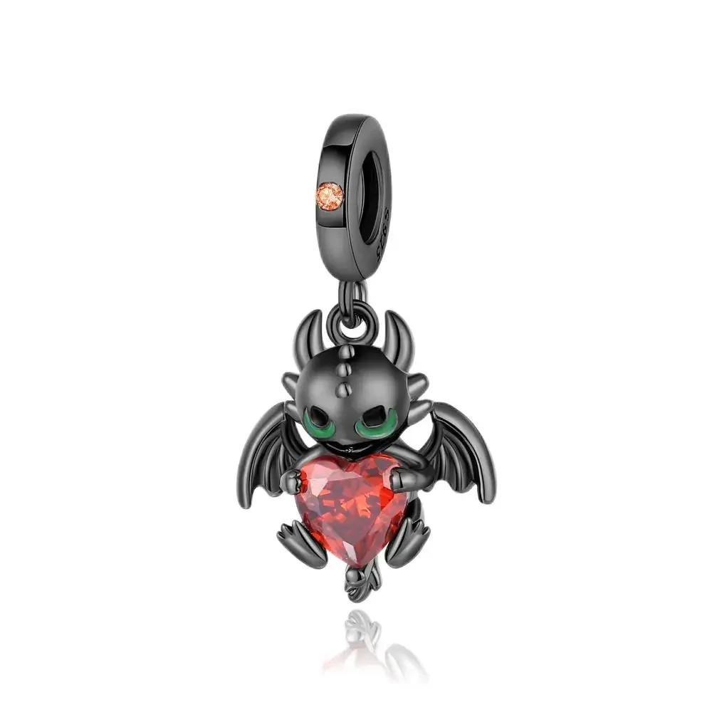 Совершенно новый металлический компонент-бусина в виде животного из меди Кот Волк Пчела Сова Сердце Компоненты бусин-шармов Совместимы с оригинальными компонентами бусин для подвесок