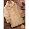 Zipper Solid Color Plush Coat, Casual Long Sleeve Winter Coat, Women's