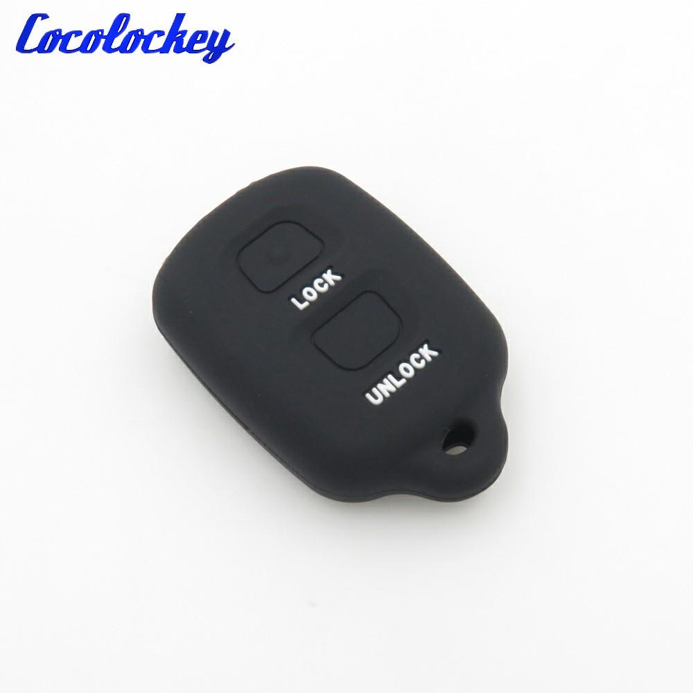 Cocolockey Силиконовый Чехол для Ключа Брелок Комплект Кожи Куртка Подходит Для Toyota Rav4 Corolla 1998-1999 Чехол для Автомобильного Брелока с 2 Кнопками