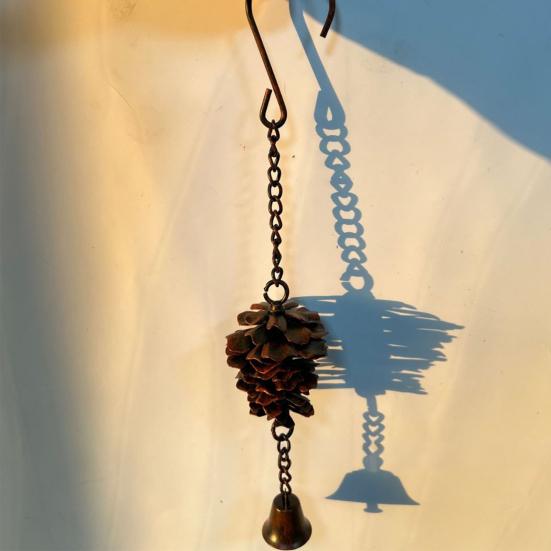Pine Cone Wind Chime Weather-Resistant Metal Wind Chime Decoration Home Outdoor Garden Patio Balcony Hanging Wind Bell