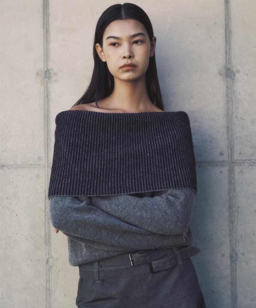 INSTANTFUNK Wool Off-Shoulder Knit