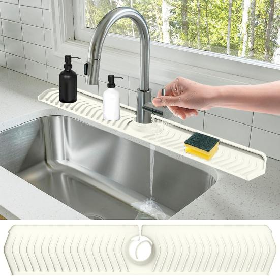 Faucet Drain Pad Easy Installation Convenient Silicone Sink Faucet Drip Catcher Tray for Home Kitchen