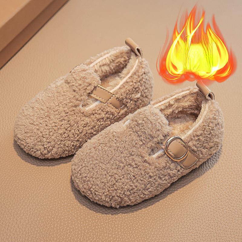 Детская хлопковая обувь Zapatos Niña Velvet 2024 года, зимняя новая домашняя обувь для мальчиков, теплая повседневная обувь для девочек, нескользящая детская обувь, обувь для младенцев
