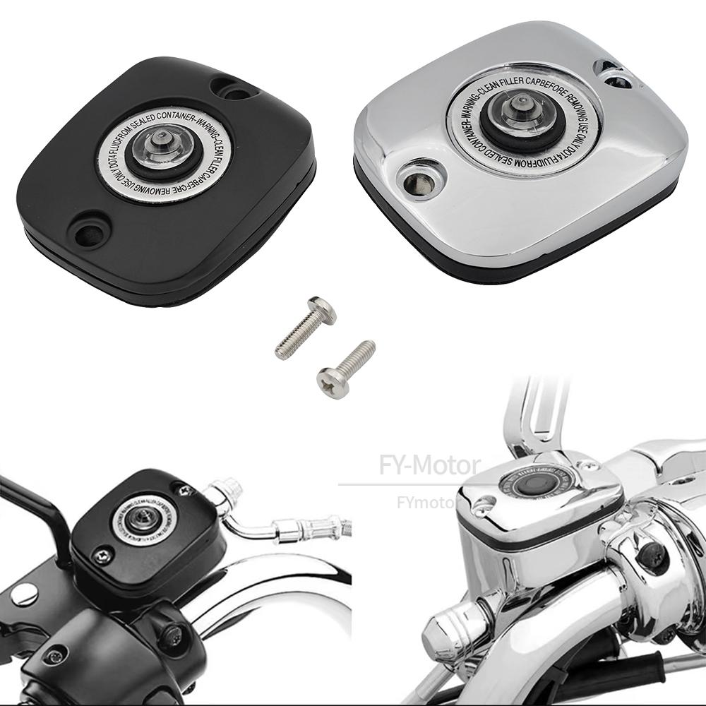 Motorcycle Front Brake Master Cylinder Cover Black/Chrome For Harley Touring Street Glide Softail Dyna Fat Boy Street Bob FXDB