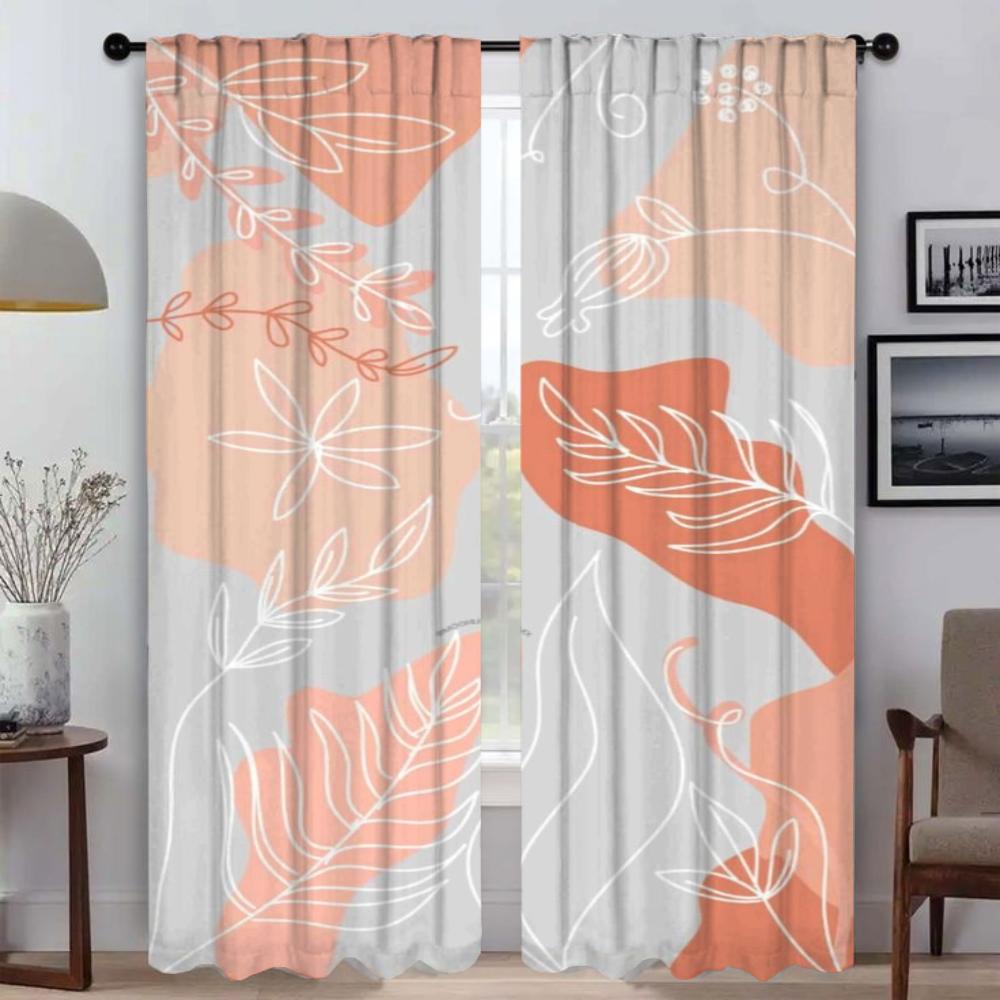 Лаконичный стиль Растения Разделение Кухонные Шторы 2 Части Домашний Интерьер Шторы для Гостиной Украшения Хэллоуина Оттенки