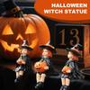 Witch Statues And Figurines Pumpkin Witch Ornaments Resin Statue Decor For Halloween Indoor Desk Bedroom Home Fireplace