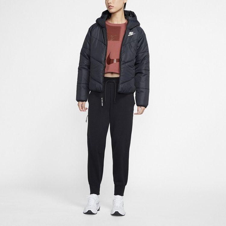 Nike Женские пуховики Черные С капюшоном Умеренные Другие CV8688-011