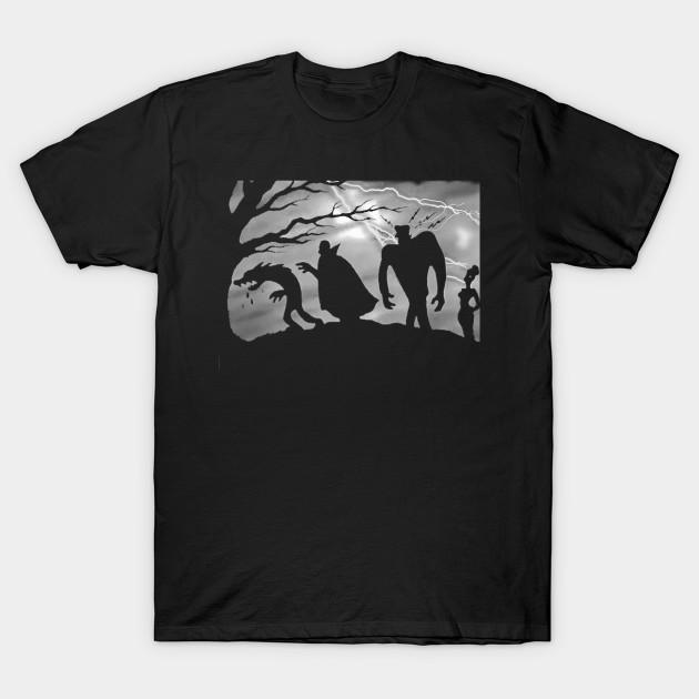 Мужская черная футболка с принтом Abbot-And-Costello-Meet-Frankenstein Печать на бумаге для трансферной печати без вырезания Хлопковая футболка