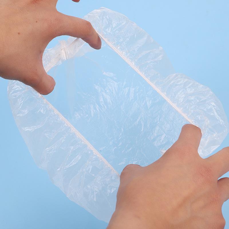 100 шт одноразовая шапочка для душа, пластиковая водонепроницаемая шапочка для головы женщины, шапочка для купания, пластиковая