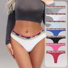 Lingerie Underwear Solid Color English Ribbon Sport Women's Triangle Pantys Fitness Sports Breathable Comfortable Underwear Panties
