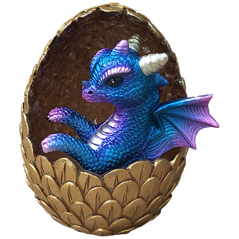 Lava Dragon Egg Sculpture LED Changing Light Room Desk Crafts Decor Dinosaur Imitation Crystal Toy Souvenir Kids Collection Gift