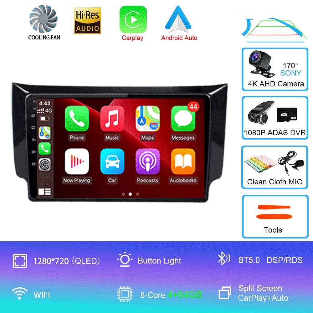 Автомобильное радио Android 14 Carplay Auto для Nissan Sylphy B17 Sentra 12 2012 2013 2014-2018 GPS Мультимедиа Видео Плеер Стерео 2din 4G