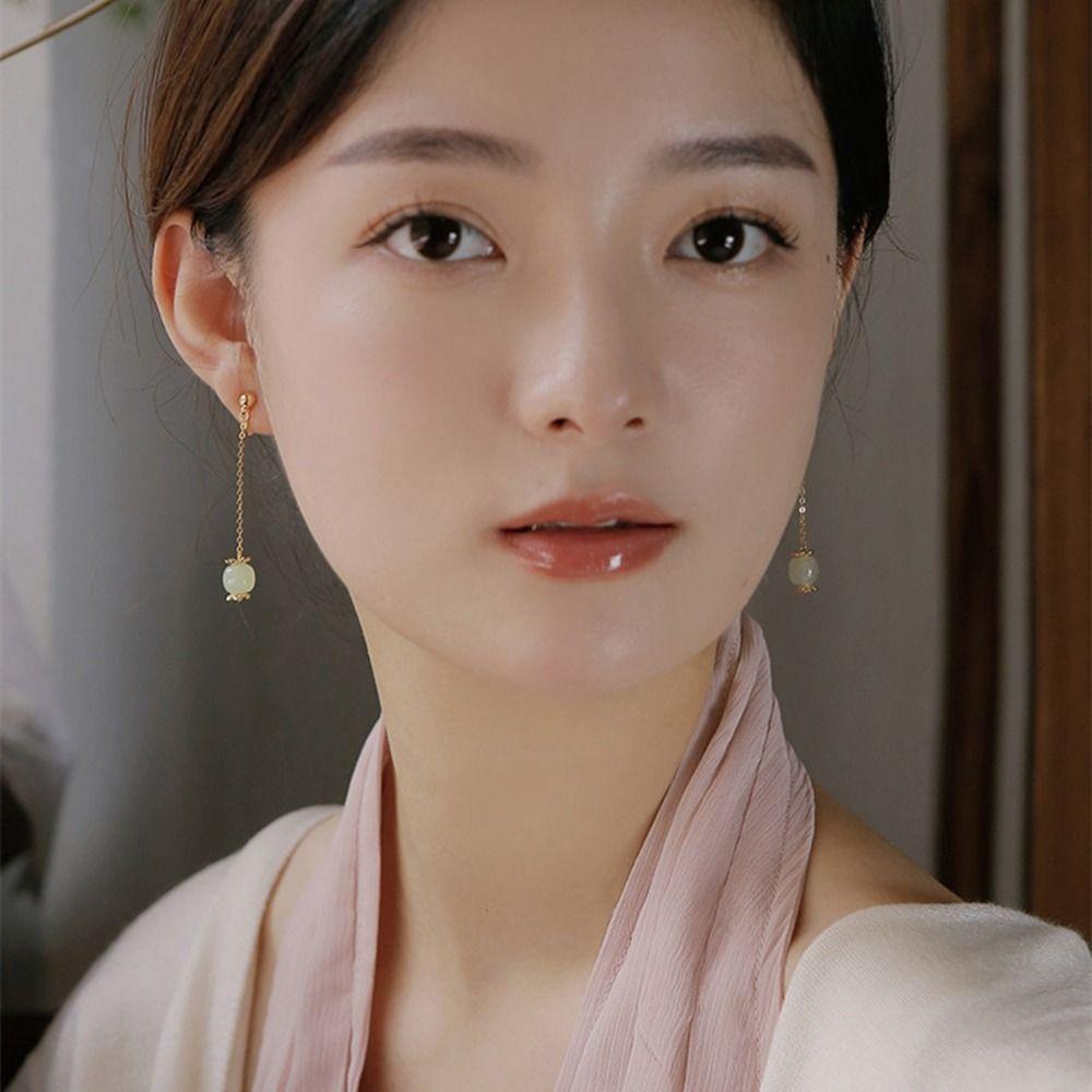 Jewelry Gold Dangle Earrings Chinese Style Jewelry Imitation Earrings Female Earrings