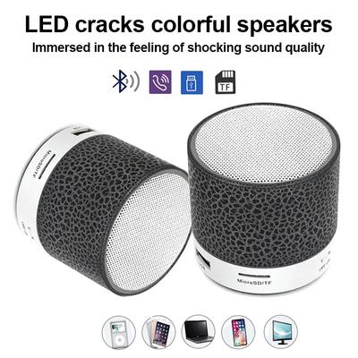 Мини-динамик Bluetooth, беспроводной динамик, цветной светодиодный TF-карта, USB-сабвуфер, портативная музыкальная звуковая колонка MP3 для ПК, телефона
