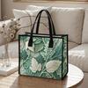 Elegant Leaf Pattern Tote Bag for Daily Outdoor Commute Use